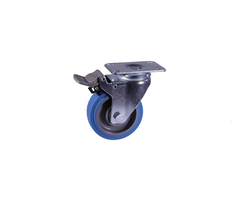 白山Medium blue TPR elastic wheel flat rubber brake