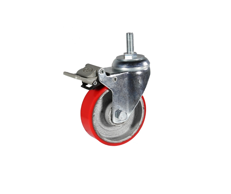 Medium iron core red PU screw rubber brake
