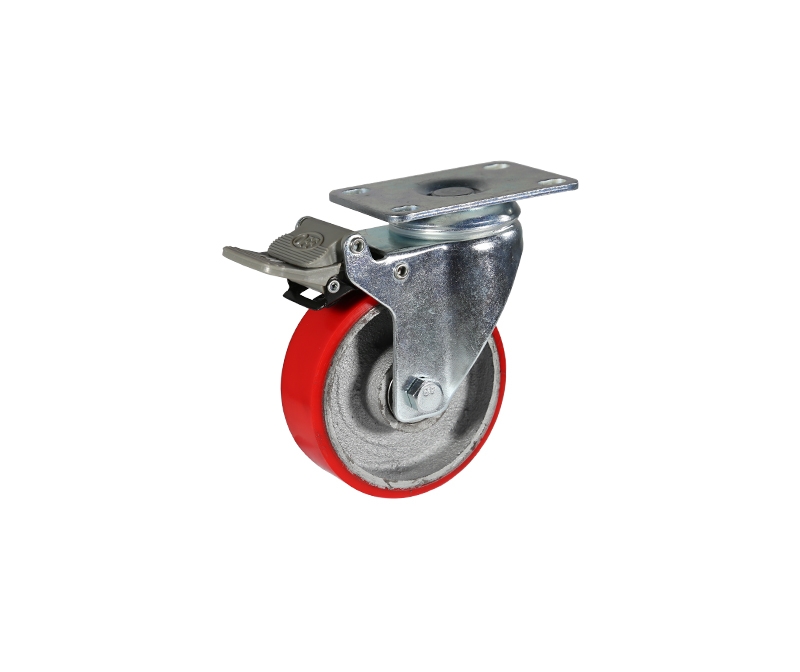 Medium iron core PU red flat rubber brake
